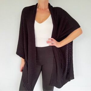 NorthStyle black ribbed knit high low draped shrug style cardigan sweater L/XL